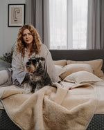 Wolldecke „Mandel“ aus Merinowolle | einlagig